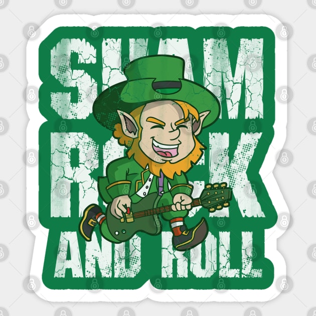 Shamrock and Roll Leprechaun Guitar Sticker by E